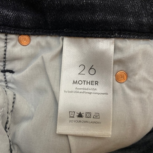 Mother The Pixie Dazzler Skimp Jeans Skinny Jeans Washed Black Train Stops Sz 26 - Picture 4 of 14